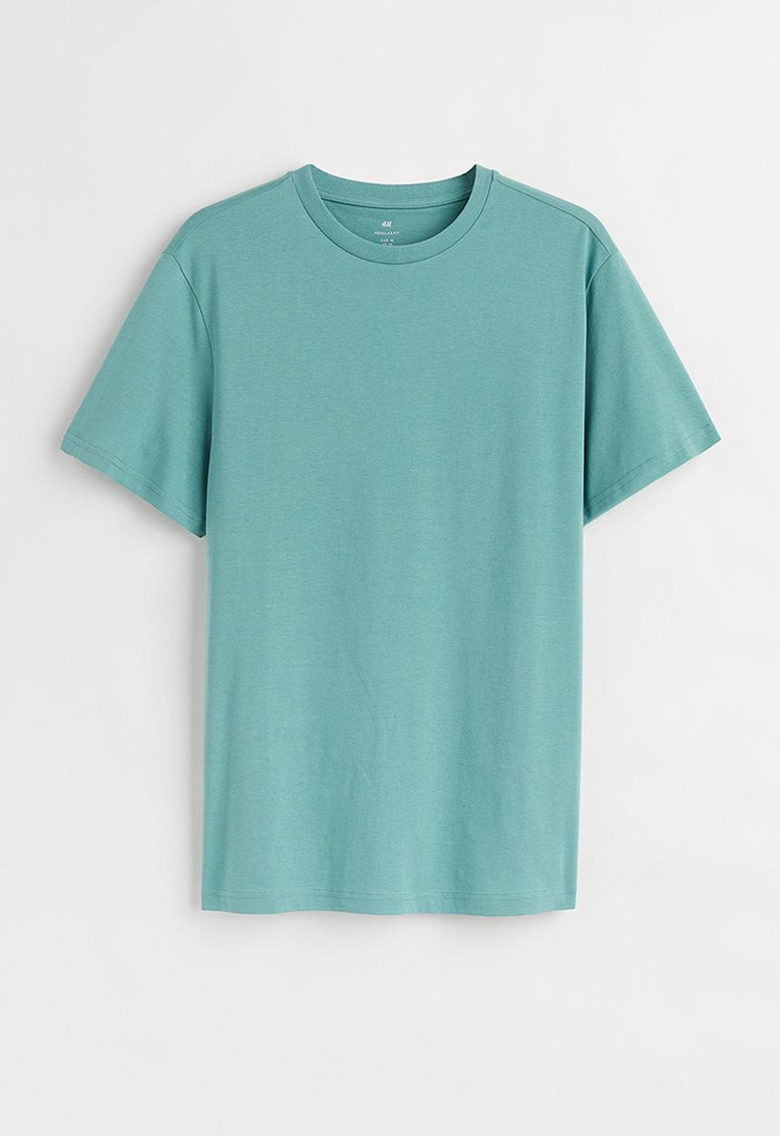 H&M - Regular fit round-neck T-shirt - turquoise