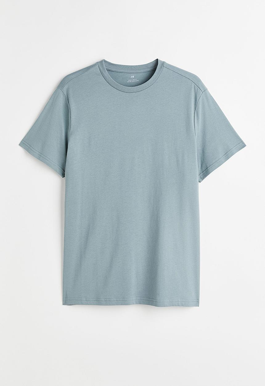 H&M - Regular fit round-neck T-shirt - turquoise 
