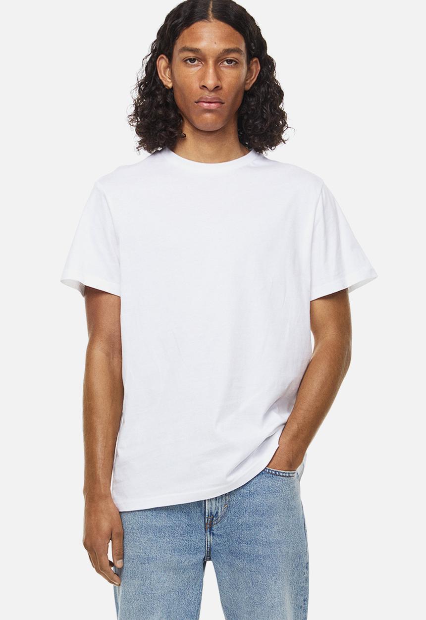 H&M - Regular fit round-neck T-shirt - white