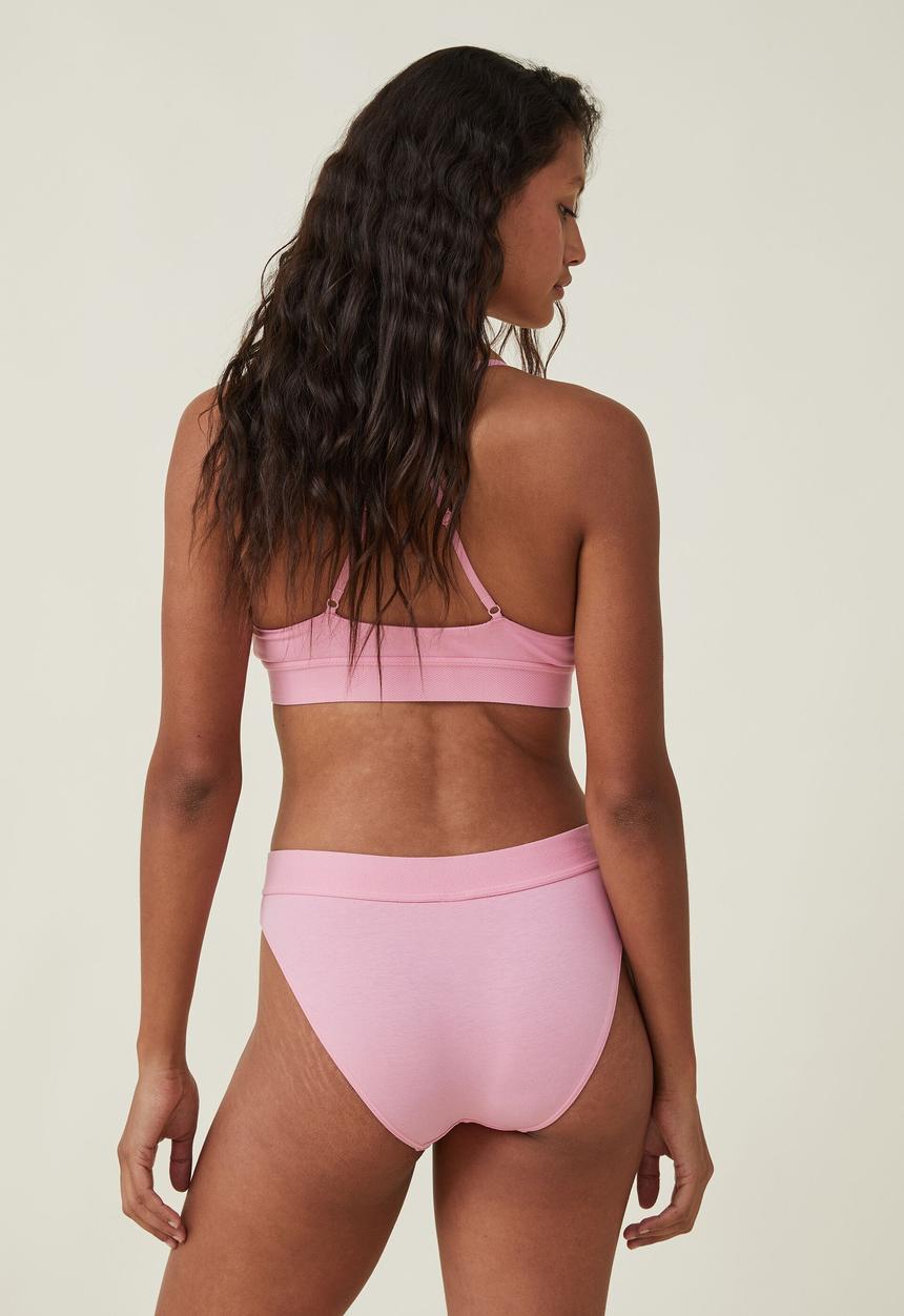 Cotton On - Organic cotton branded bikini - sea pink