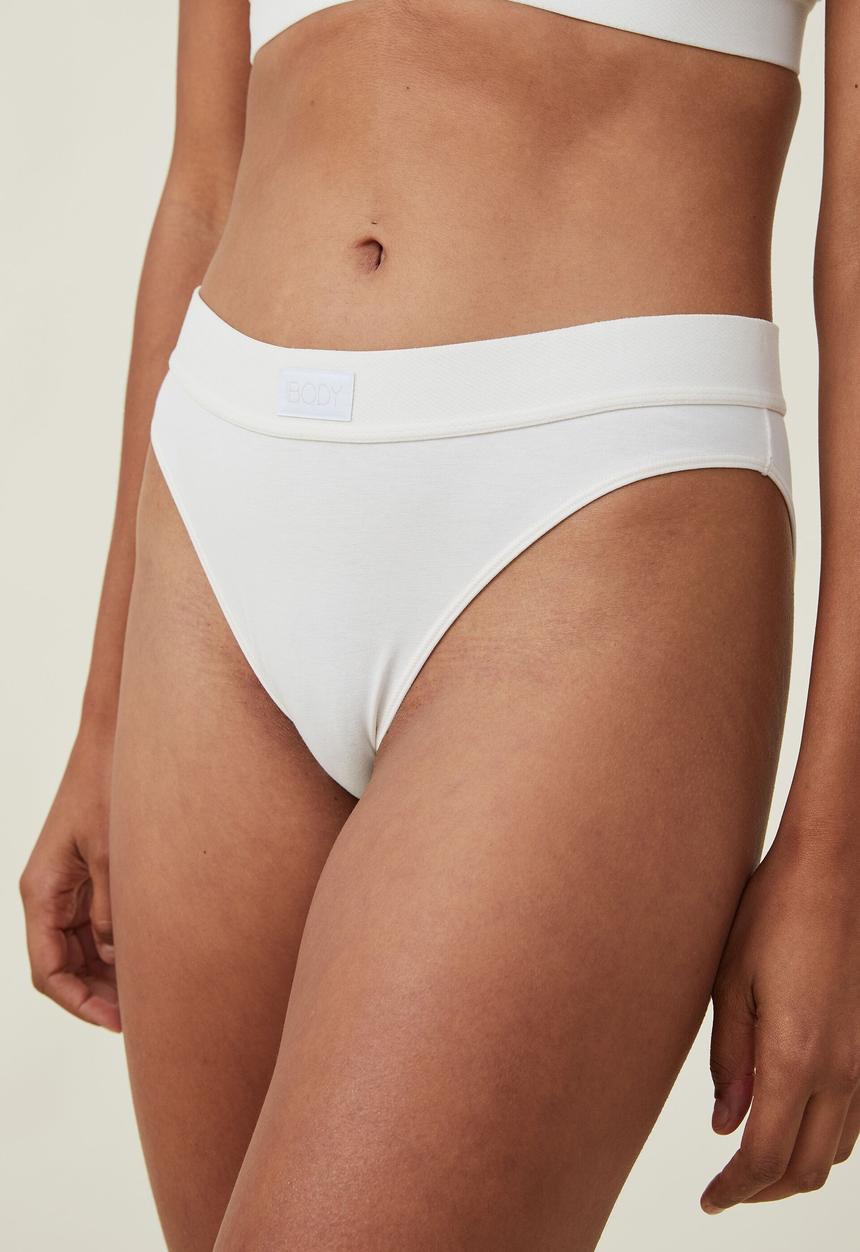 Cotton On - Organic cotton branded bikini - whisper white