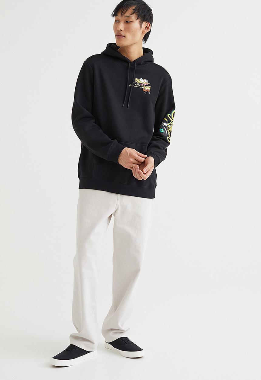 H&M - Regular fit hoodie - black/spongebob squarepants