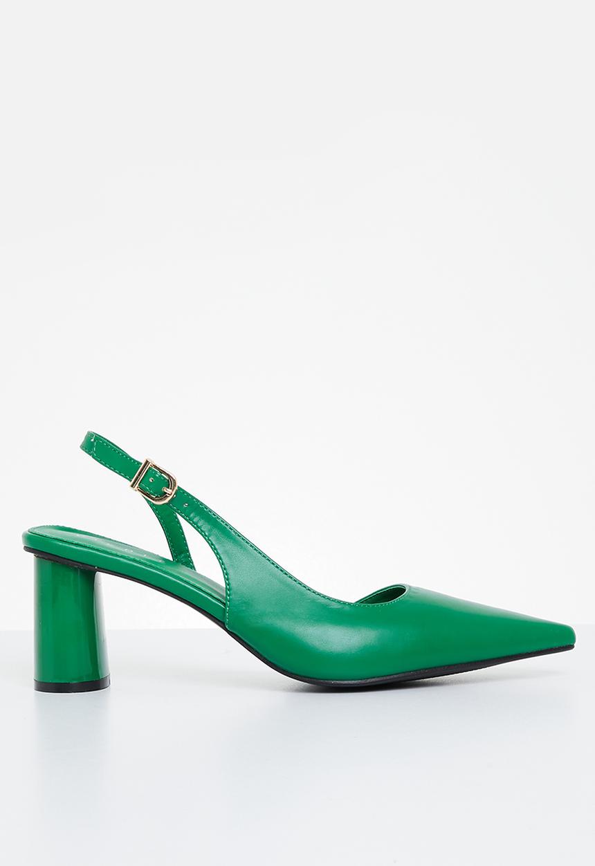 edit - Atlas slingback block heel - green