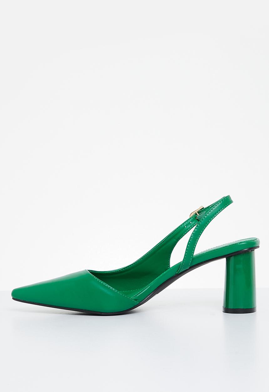 edit - Atlas slingback block heel - green