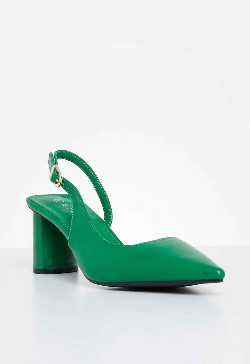 edit - Atlas slingback block heel - green