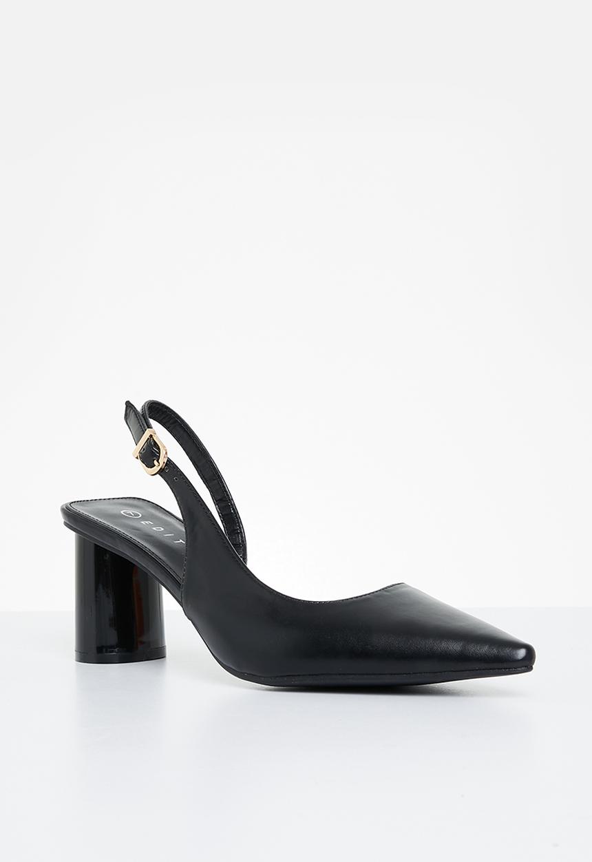 edit - Atlas slingback block heel - black