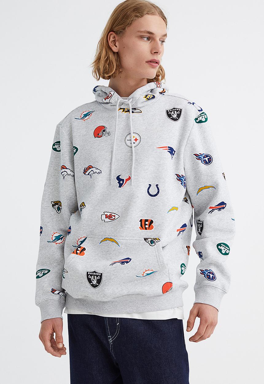 H&M - Regular fit hoodie - light grey marl/nfl