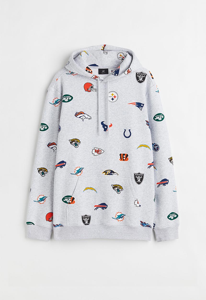 H&M - Regular fit hoodie - light grey marl/nfl