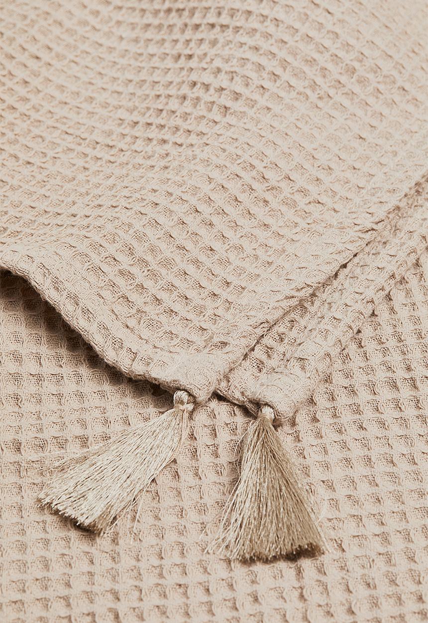 H&M - Waffled cotton blanket - beige