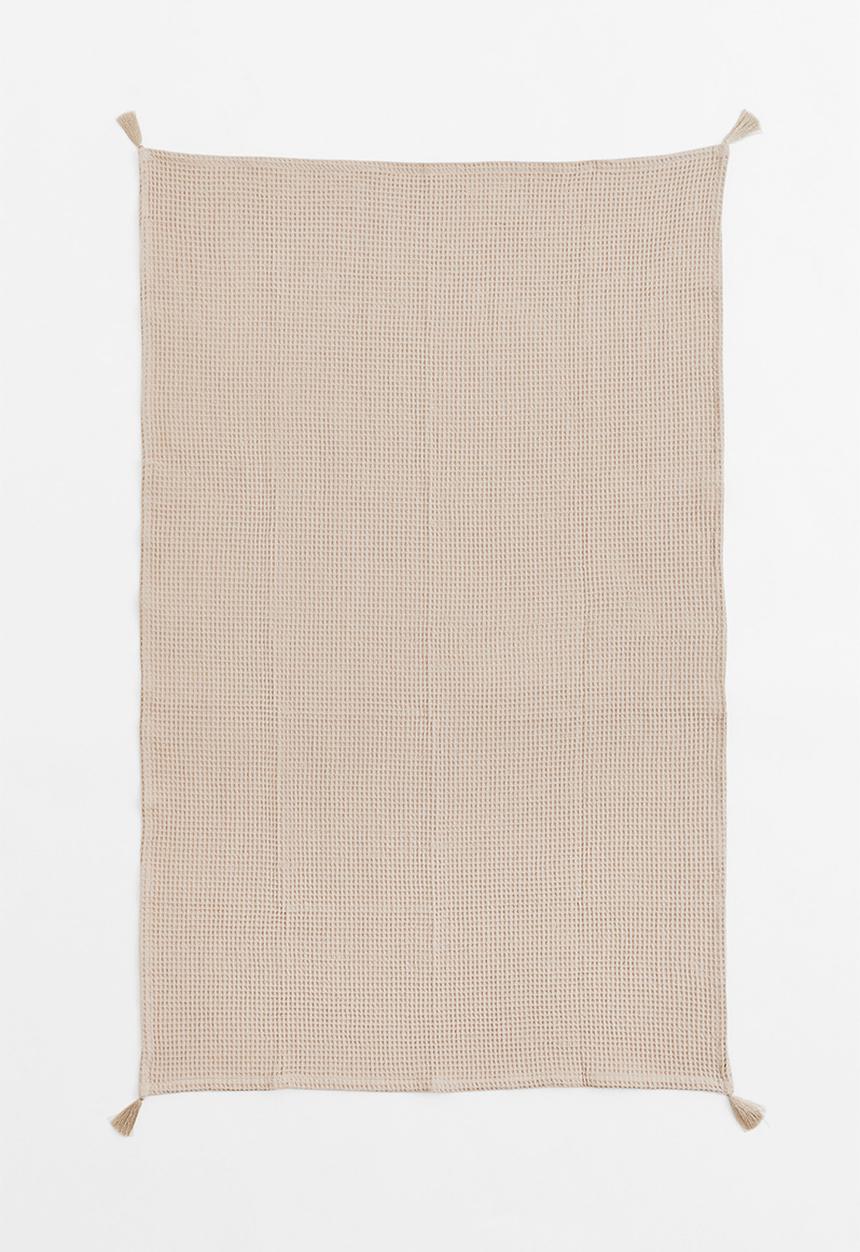 H&M - Waffled cotton blanket - beige