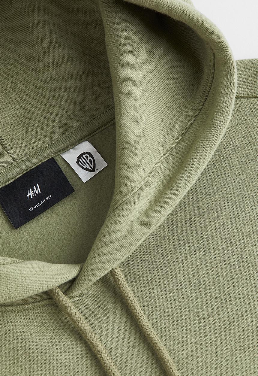 H&M - Regular fit hoodie - sage green/tom and jerry