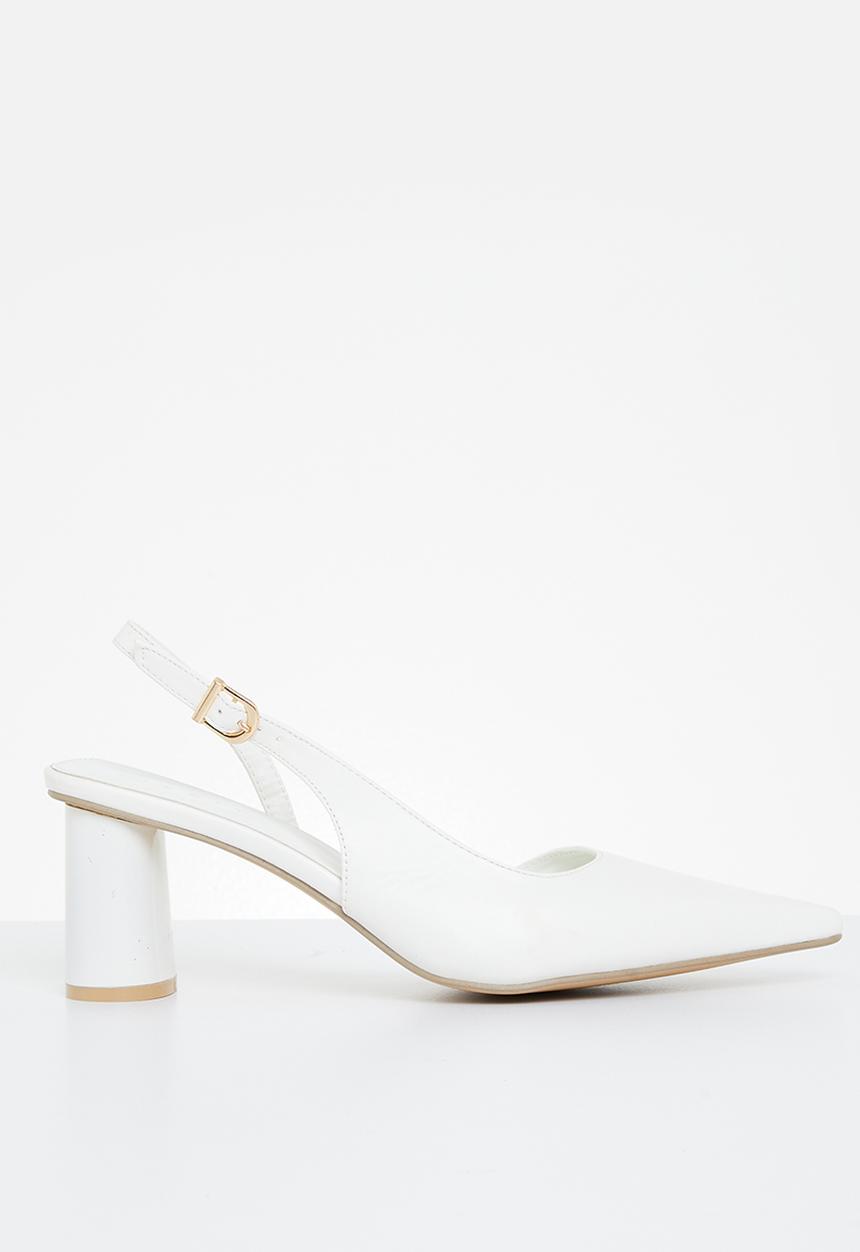 edit - Atlas slingback block heel - white