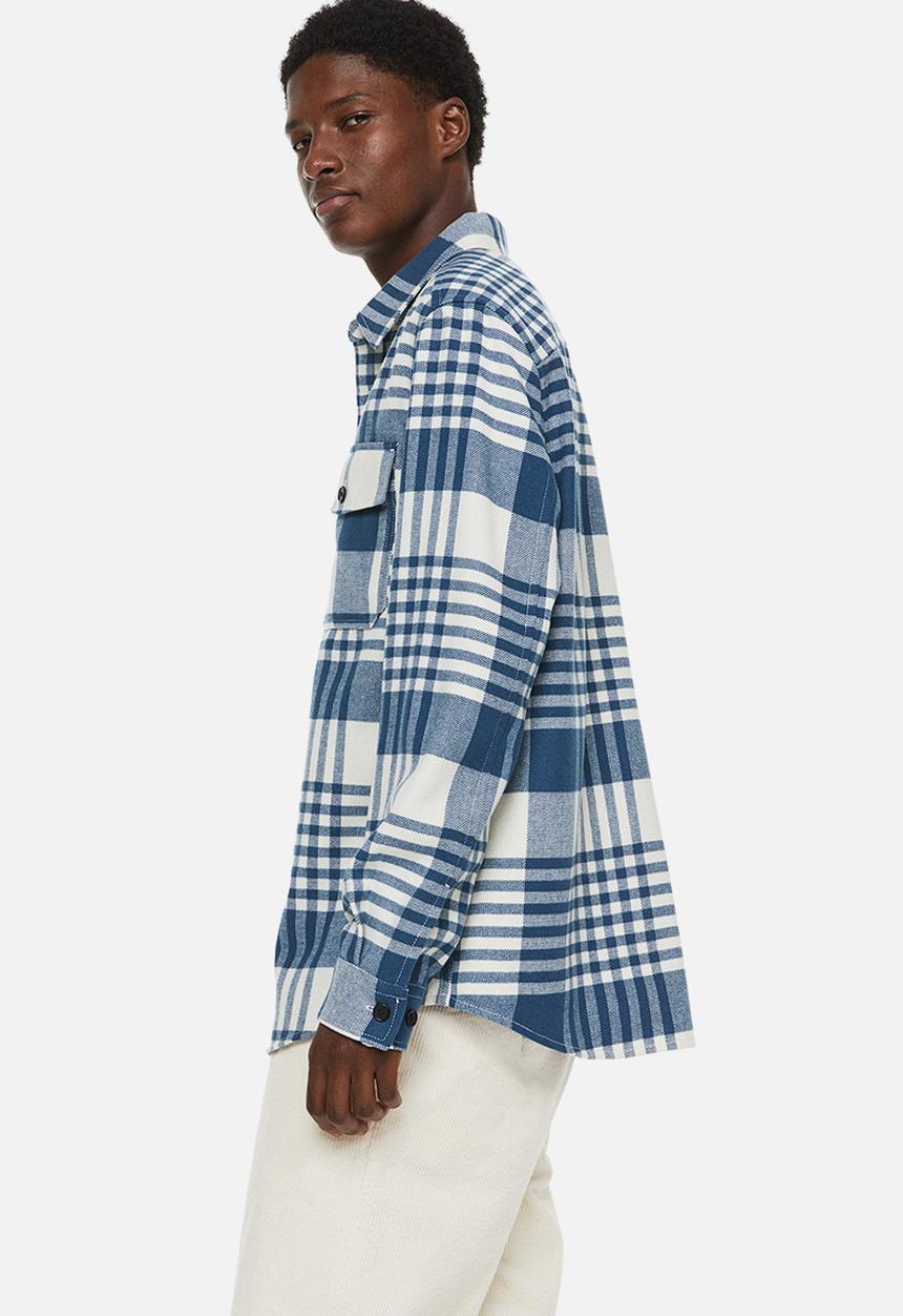 H&M - Twill overshirt - blue & white checked
