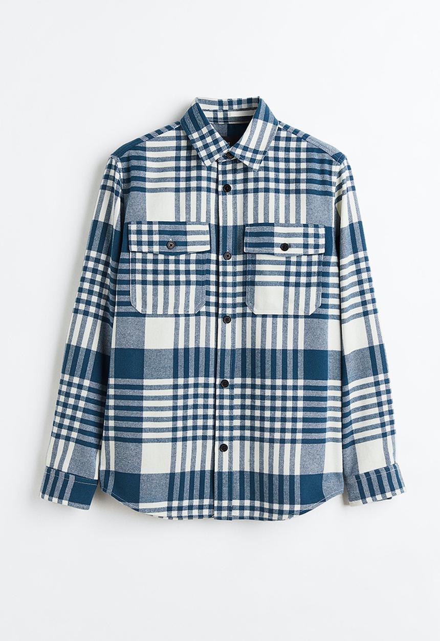 H&M - Twill overshirt - blue & white checked