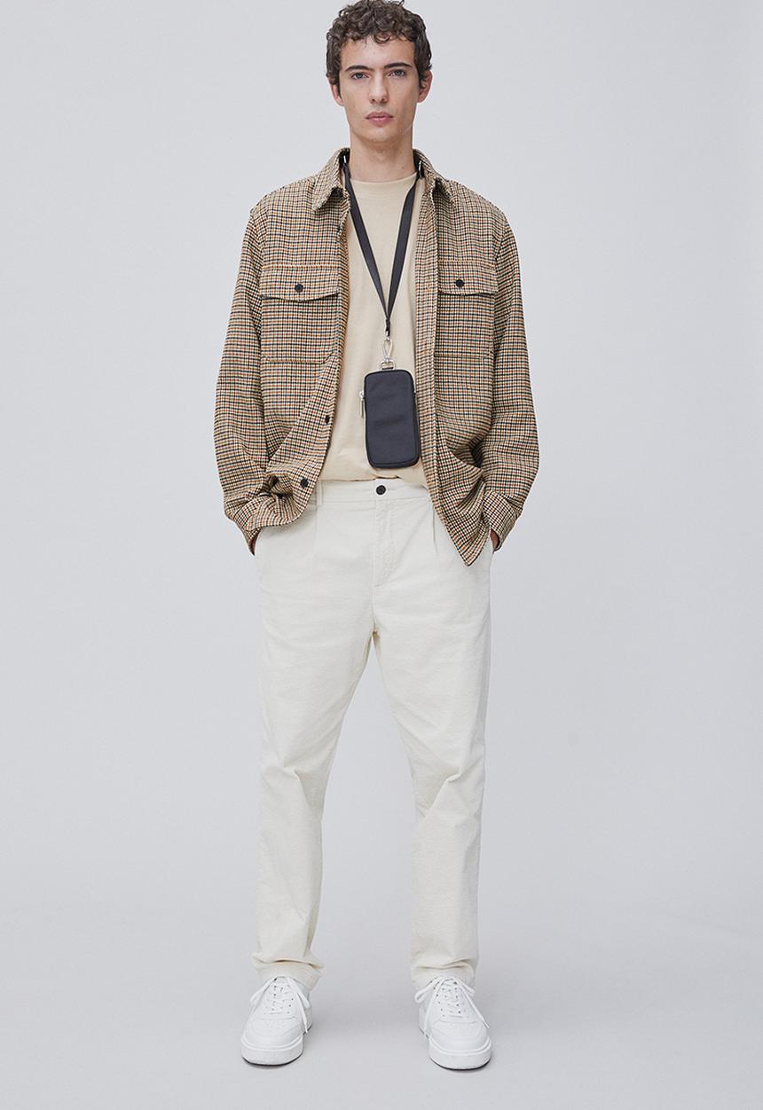 H&M - Twill overshirt - dark brown/dogtooth-patterned