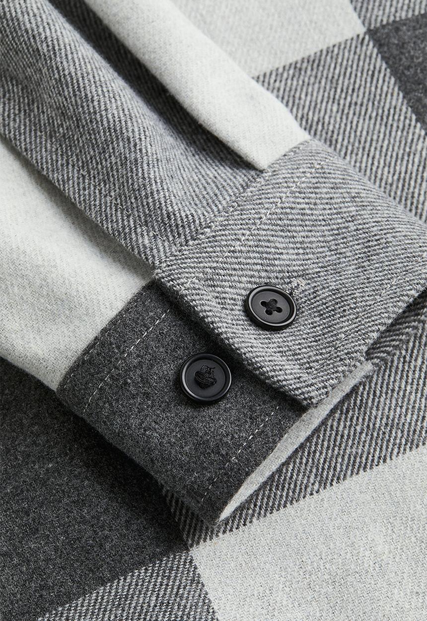 H&M - Twill overshirt - grey/checked