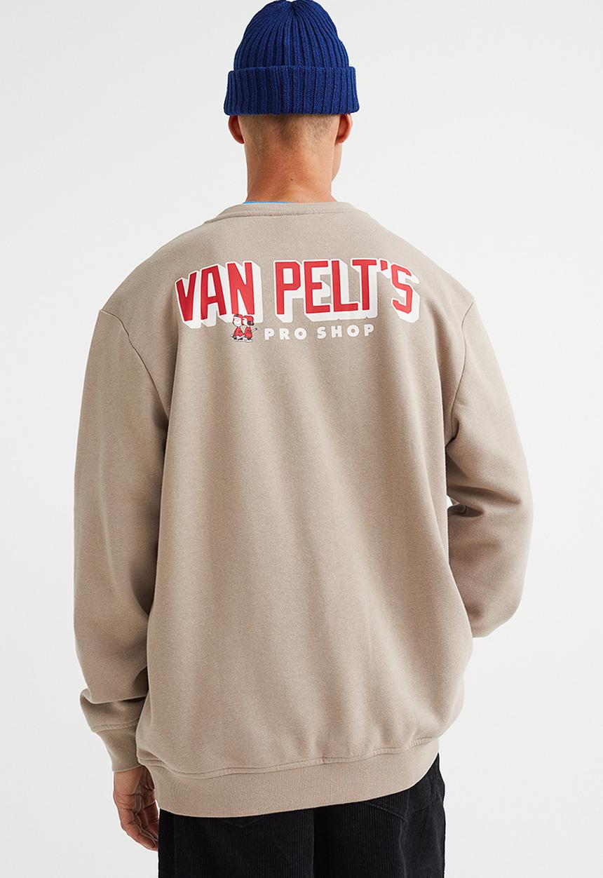 H&M - Regular fit printed sweatshirt - beige/snoopy