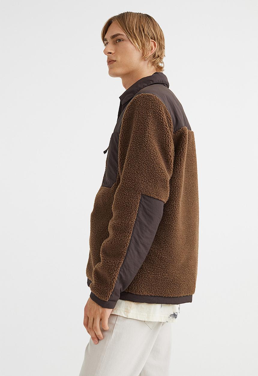H&M - Regular fit teddy overshirt - brown