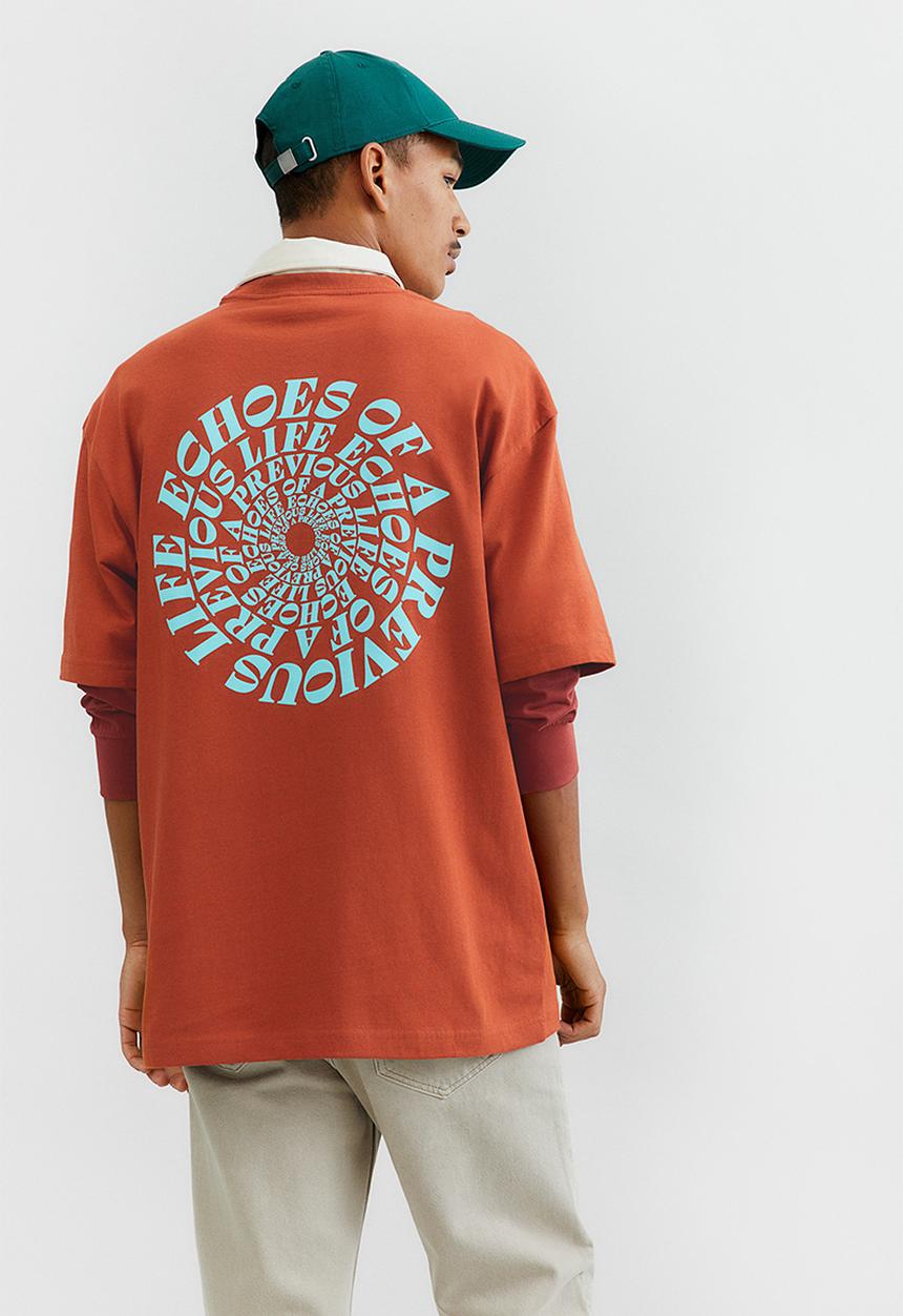 H&M - Relaxed fit cotton T-shirt - orange/echoes