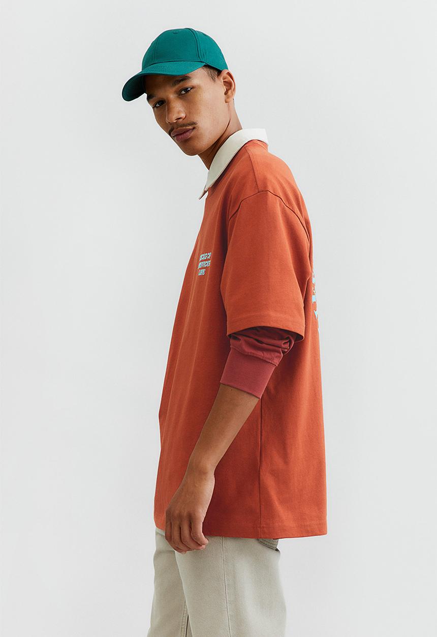 H&M - Relaxed fit cotton T-shirt - orange/echoes