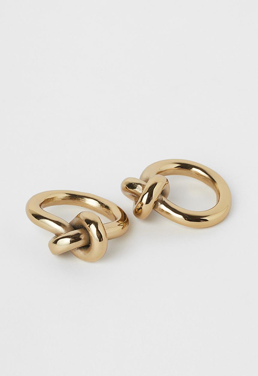 H&M - 2-pack knot-detail napkin rings - gold