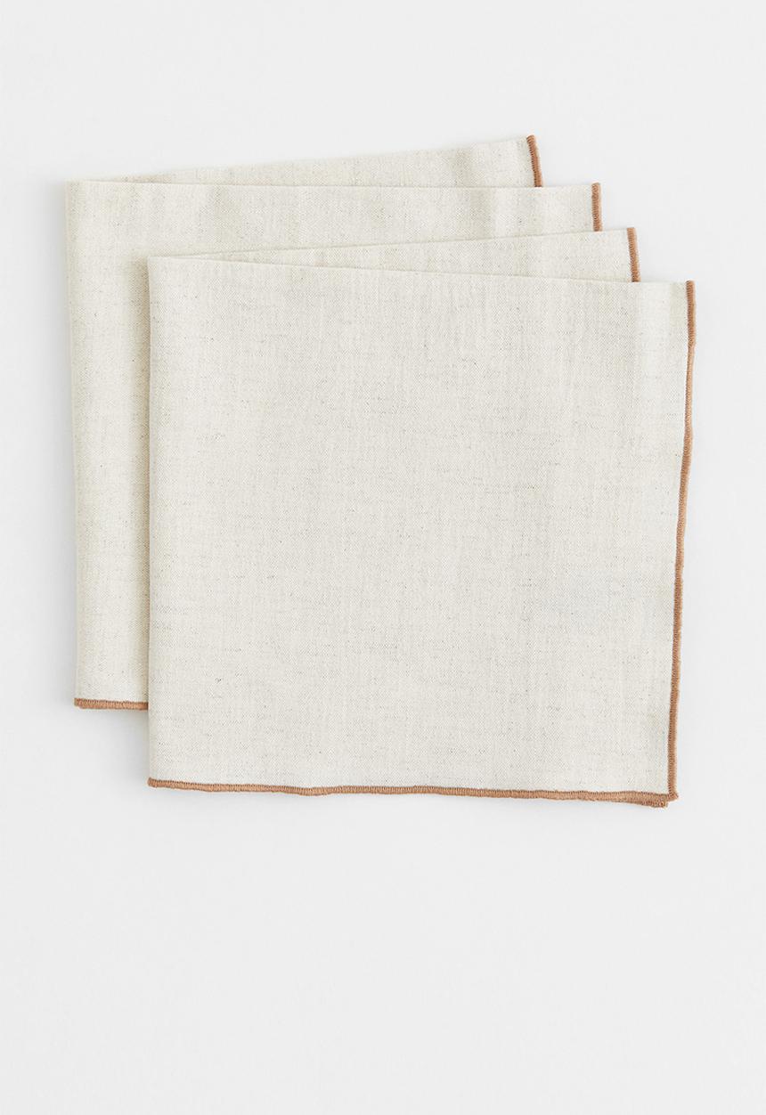 H&M - 2-pack linen-blend napkins - beige/multi
