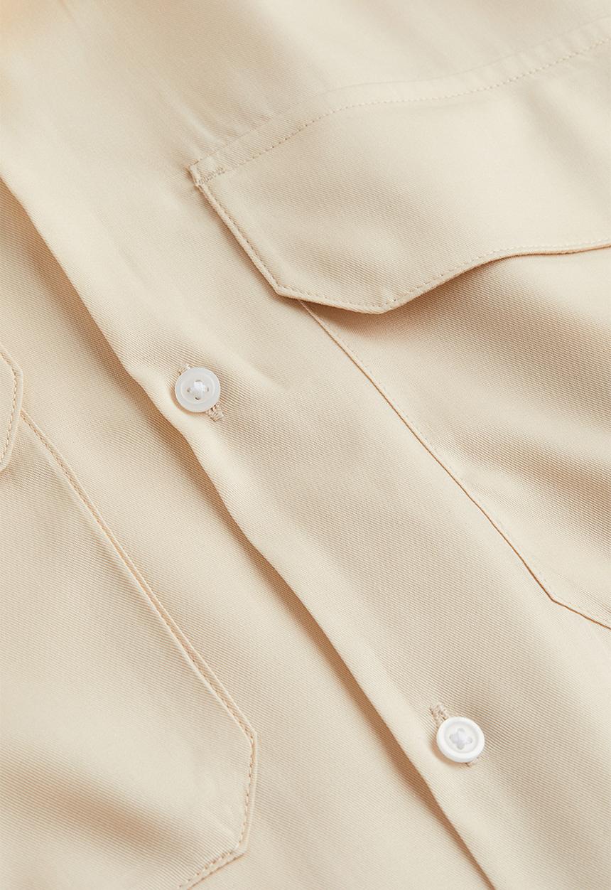 H&M - Relaxed fit lyocell resort shirt - light beige