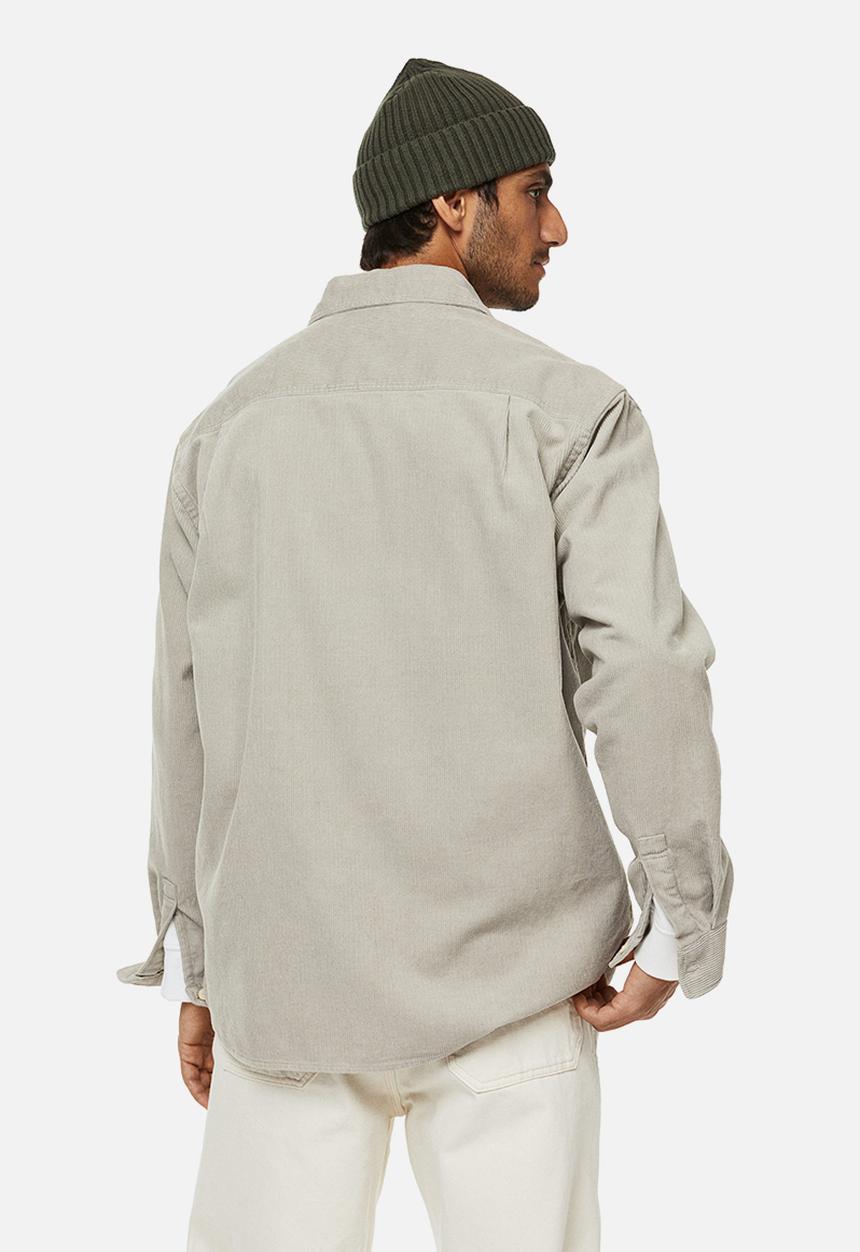 H&M - Relaxed fit corduroy shirt - light greige