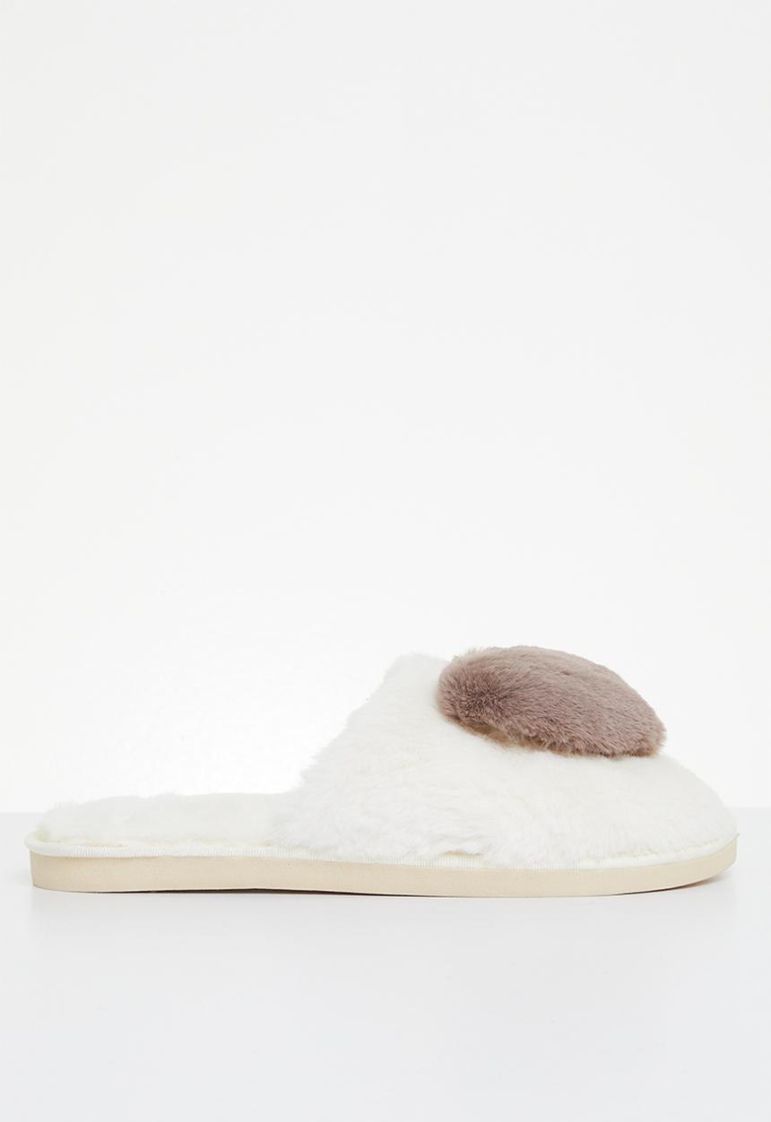 Superbalist - Heart closed toe slipper - cream/mocha