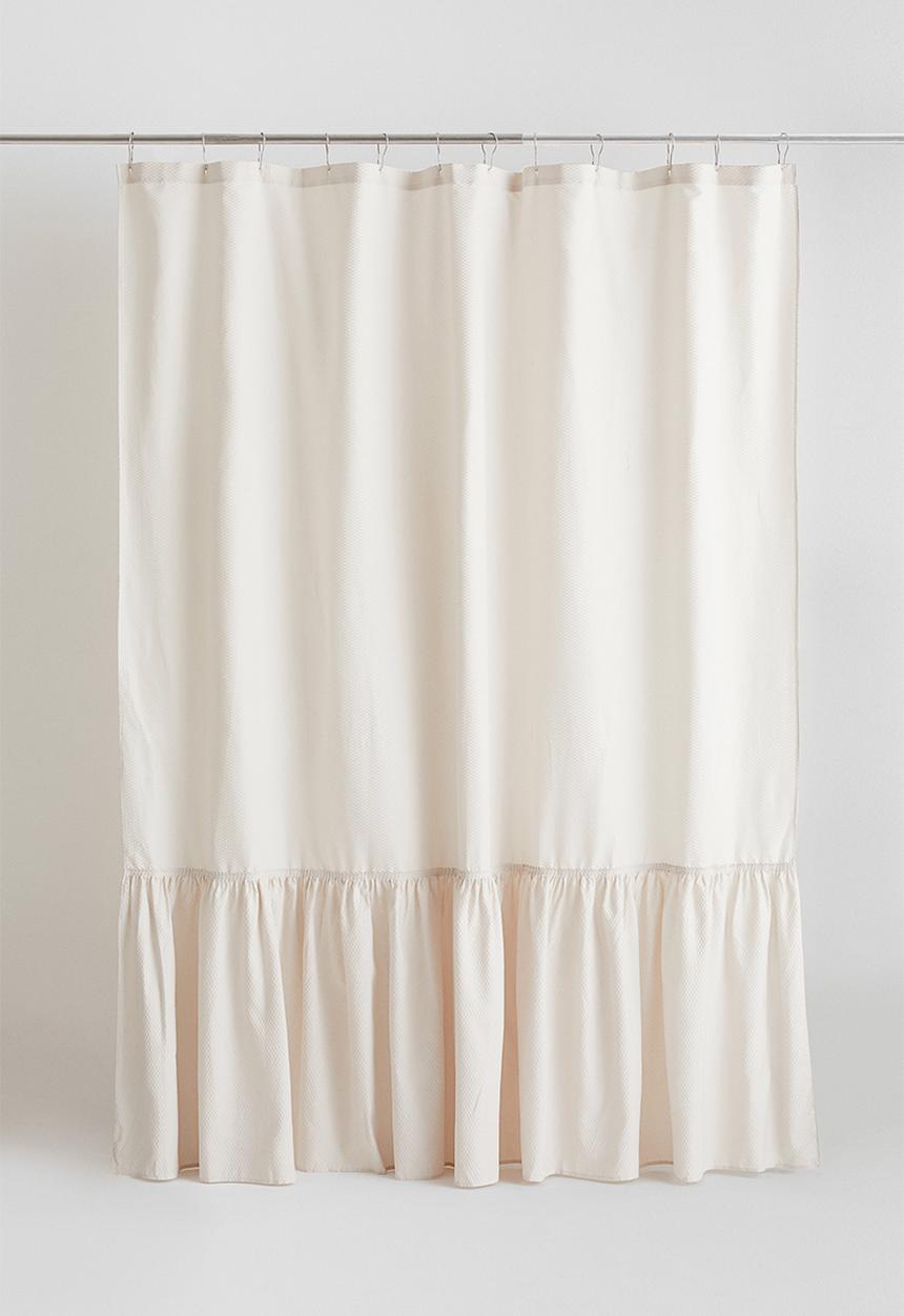 H&M - Flounce-trimmed shower curtain - beige