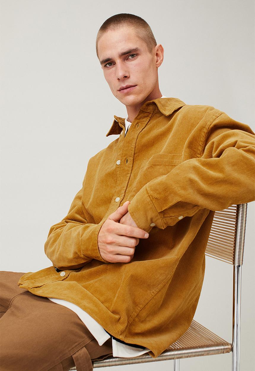 H&M - Relaxed fit corduroy shirt - mustard yellow