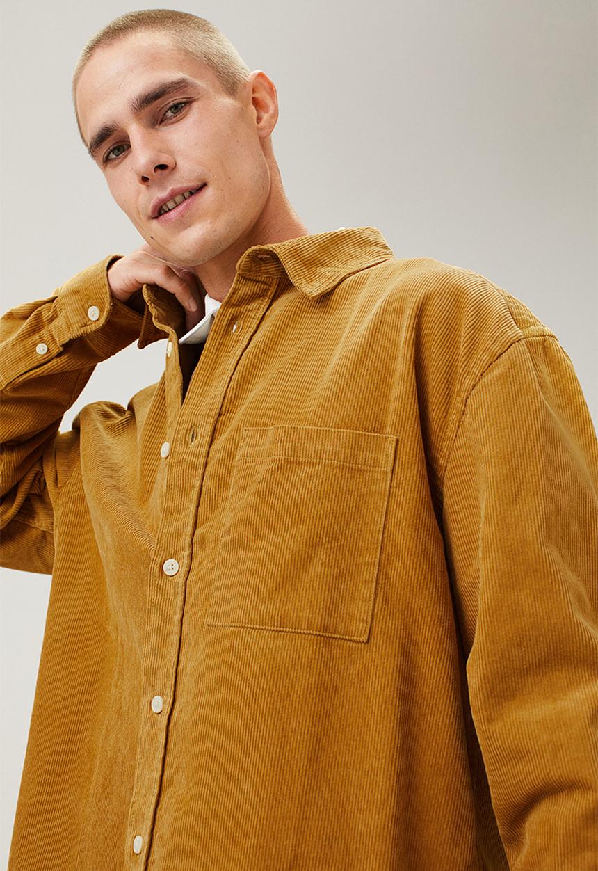 H&M - Relaxed fit corduroy shirt - mustard yellow
