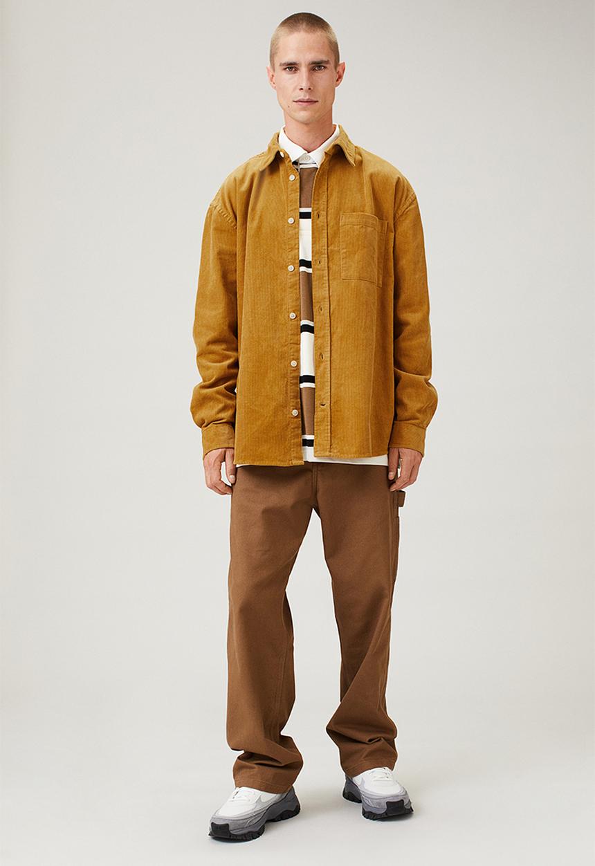 H&M - Relaxed fit corduroy shirt - mustard yellow