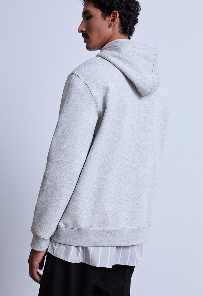 H&M - Regular fit printed hoodie - grey marl/artisan