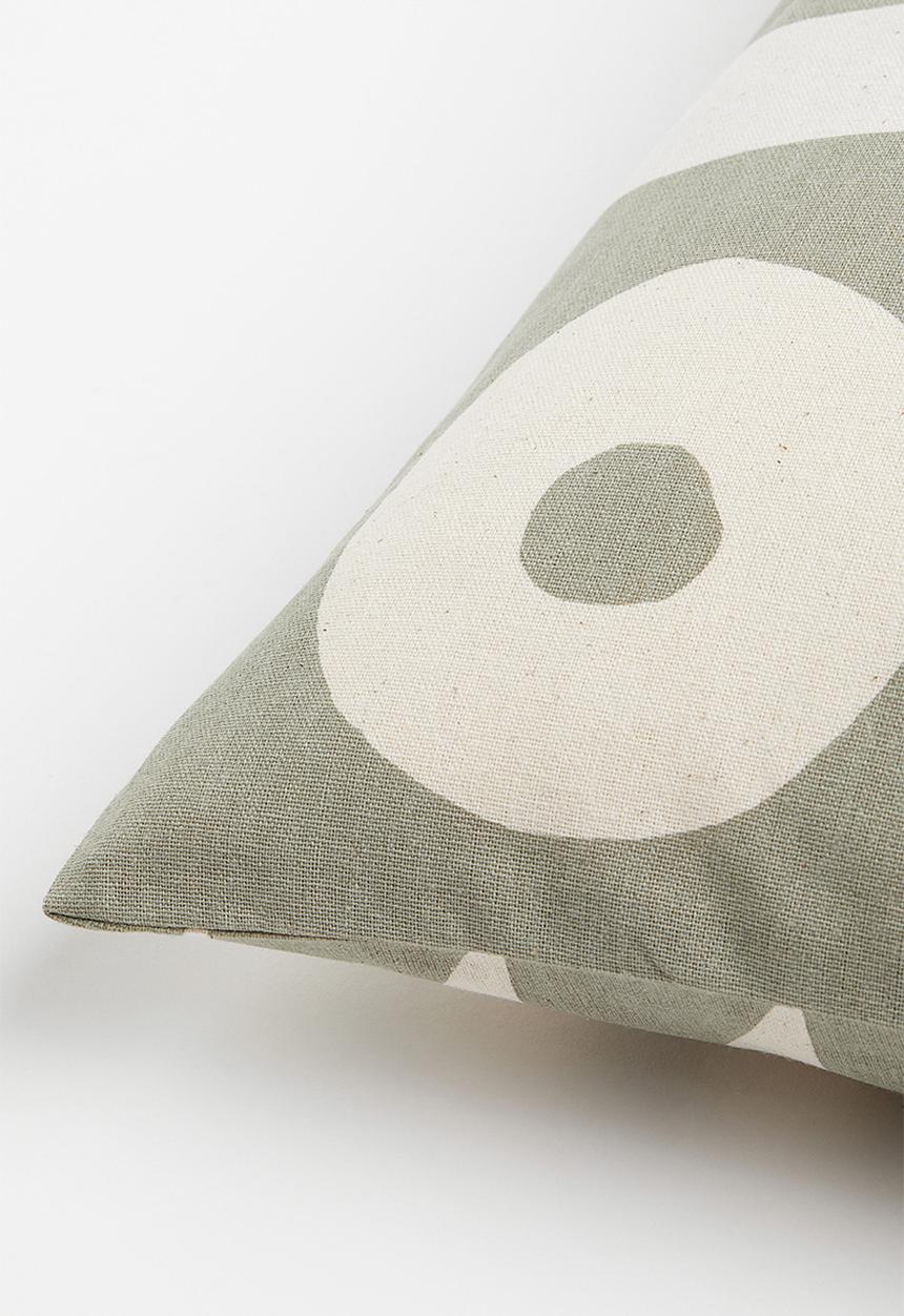 H&M - Patterned cotton cushion cover - green/multi