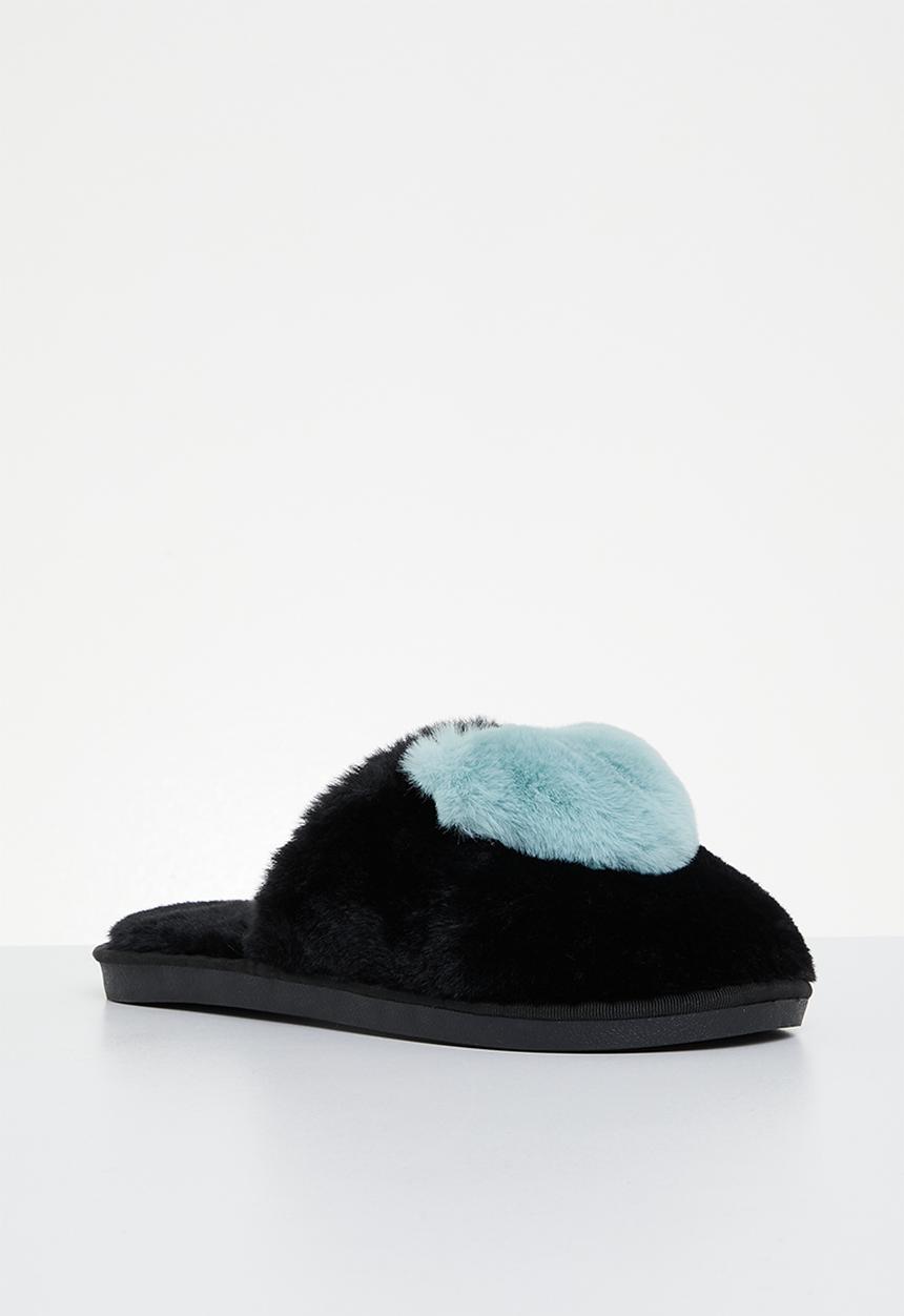 Superbalist - Heart closed toe slipper - black/blue