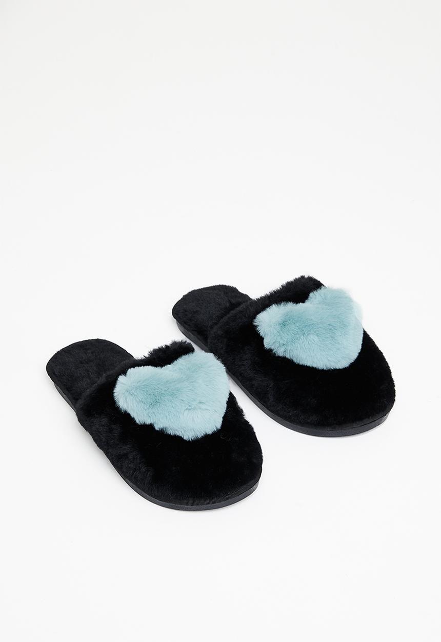 Superbalist - Heart closed toe slipper - black/blue