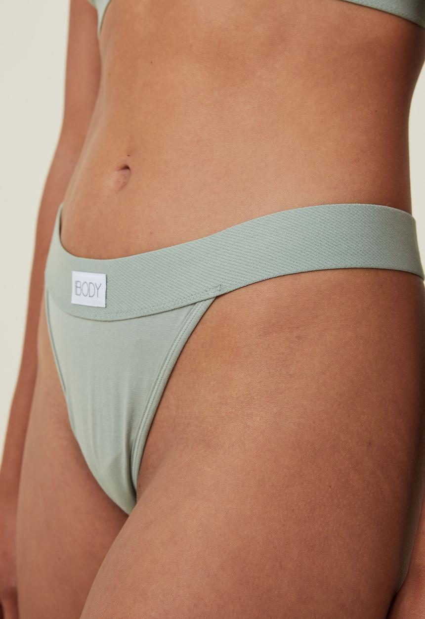 Cotton On - Organic cotton branded tanga G-string brief - jade