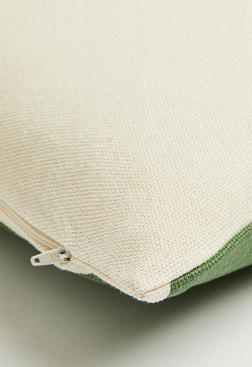 H&M - Printed cotton cushion cover - multi/white