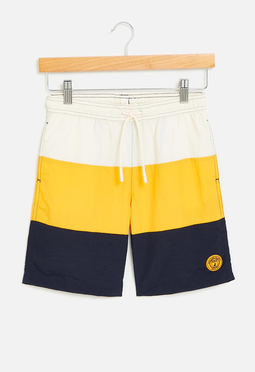 POLO - Boys cut & sew short - yellow