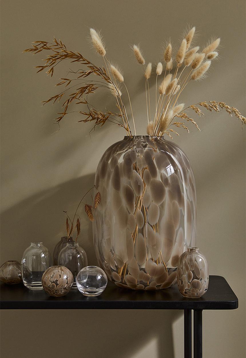 H&M - Patterned large glass vase - beige/multi