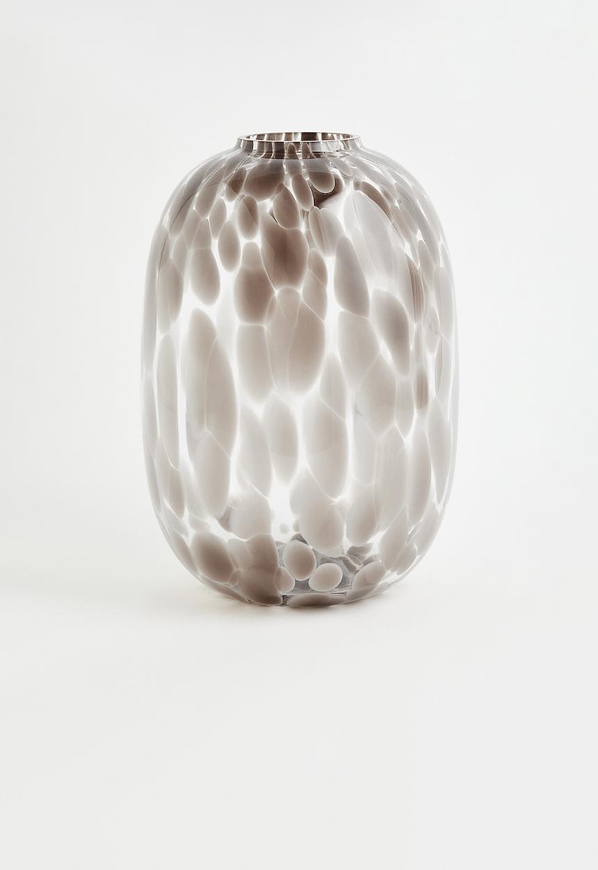 H&M - Patterned large glass vase - beige/multi