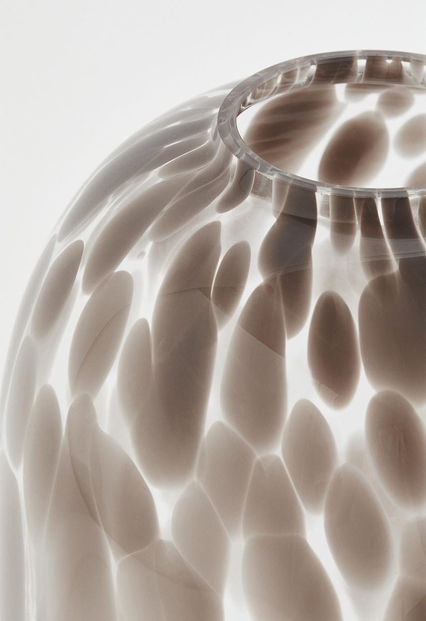 H&M - Patterned large glass vase - beige/multi