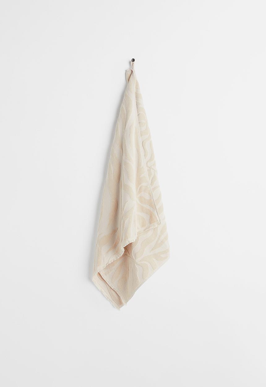 H&M - Jacquard-weave bath towel - beige