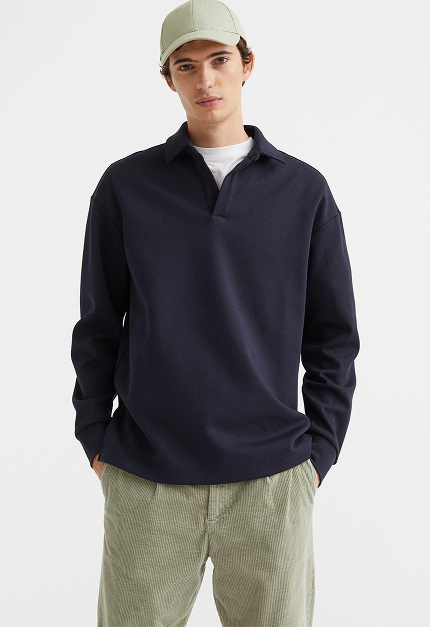 H&M - Relaxed fit polo shirt - navy blue