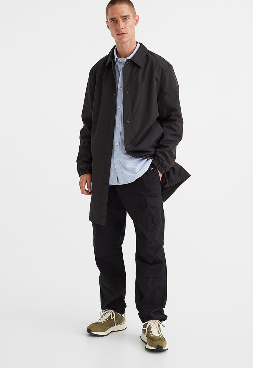 H&M - Regular fit ripstop cargo trouser - black