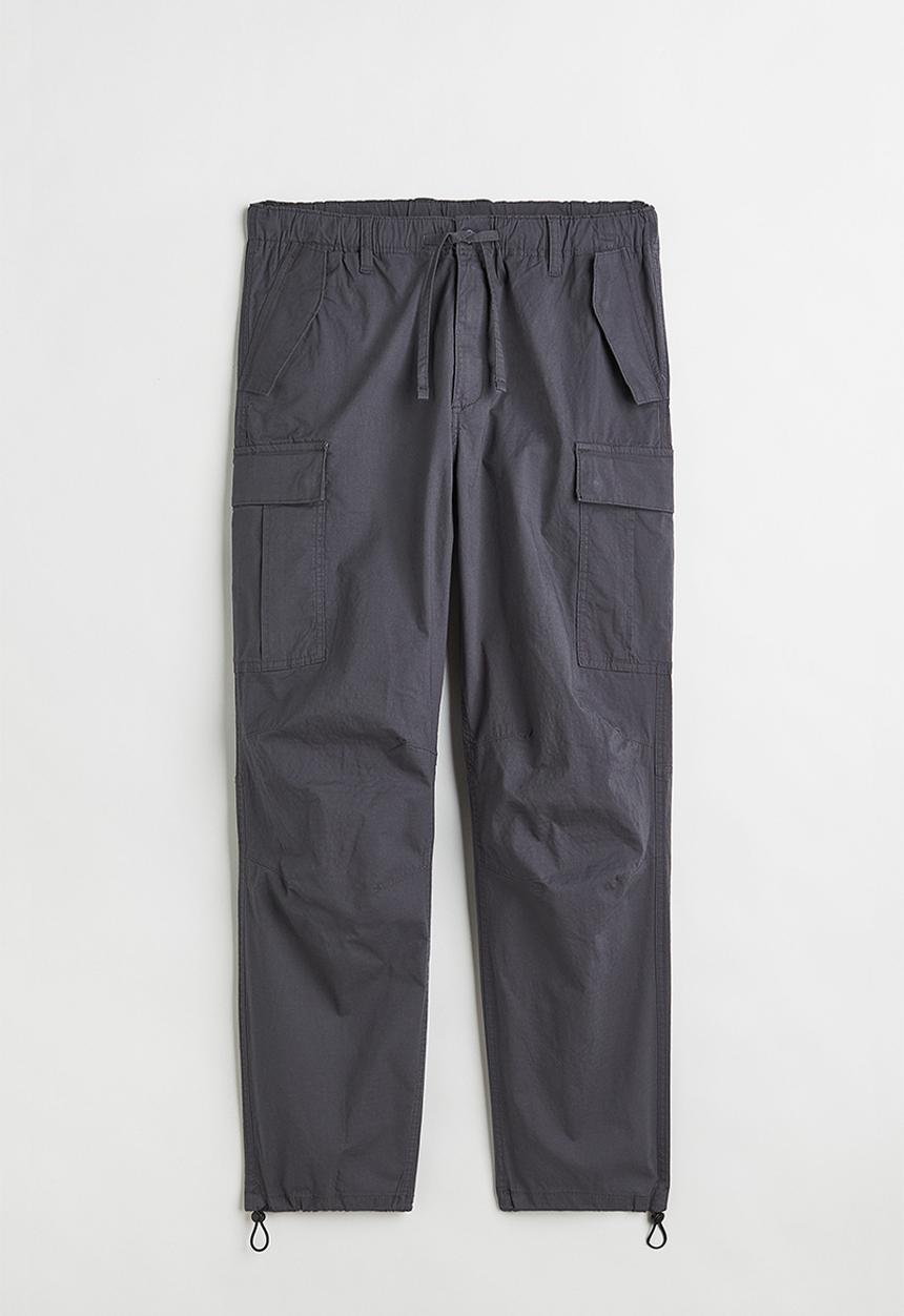 H&M - Regular fit ripstop cargo trousers - dark grey