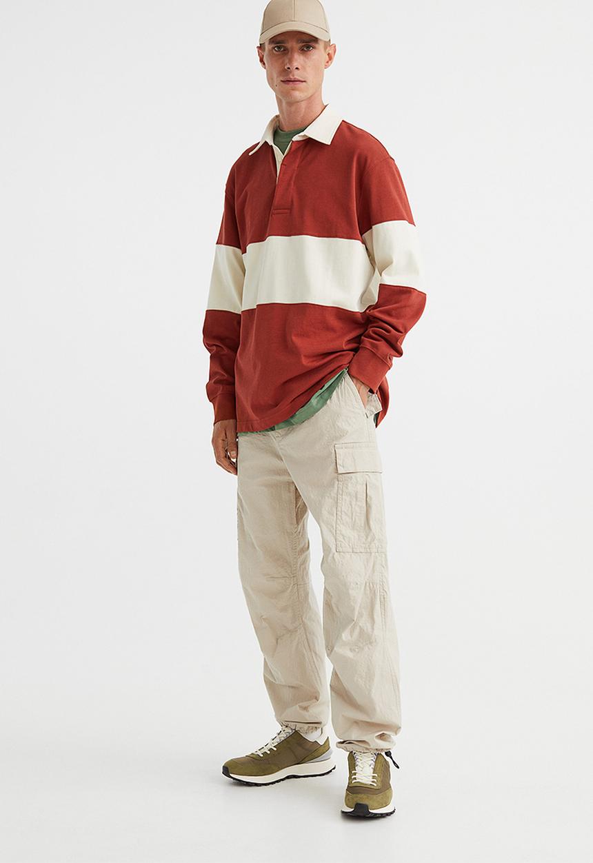 H&M - Regular fit ripstop cargo trousers - light beige