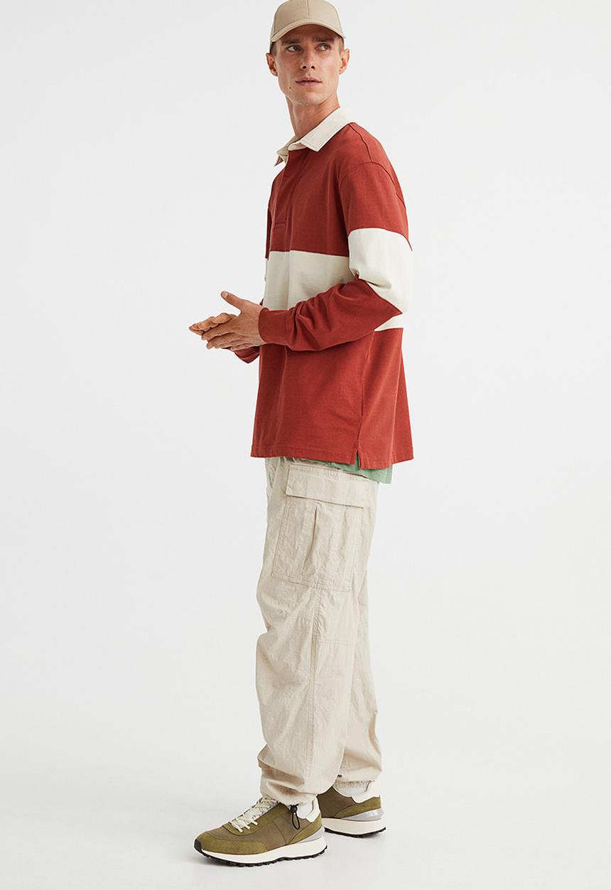 H&M - Regular fit ripstop cargo trousers - light beige
