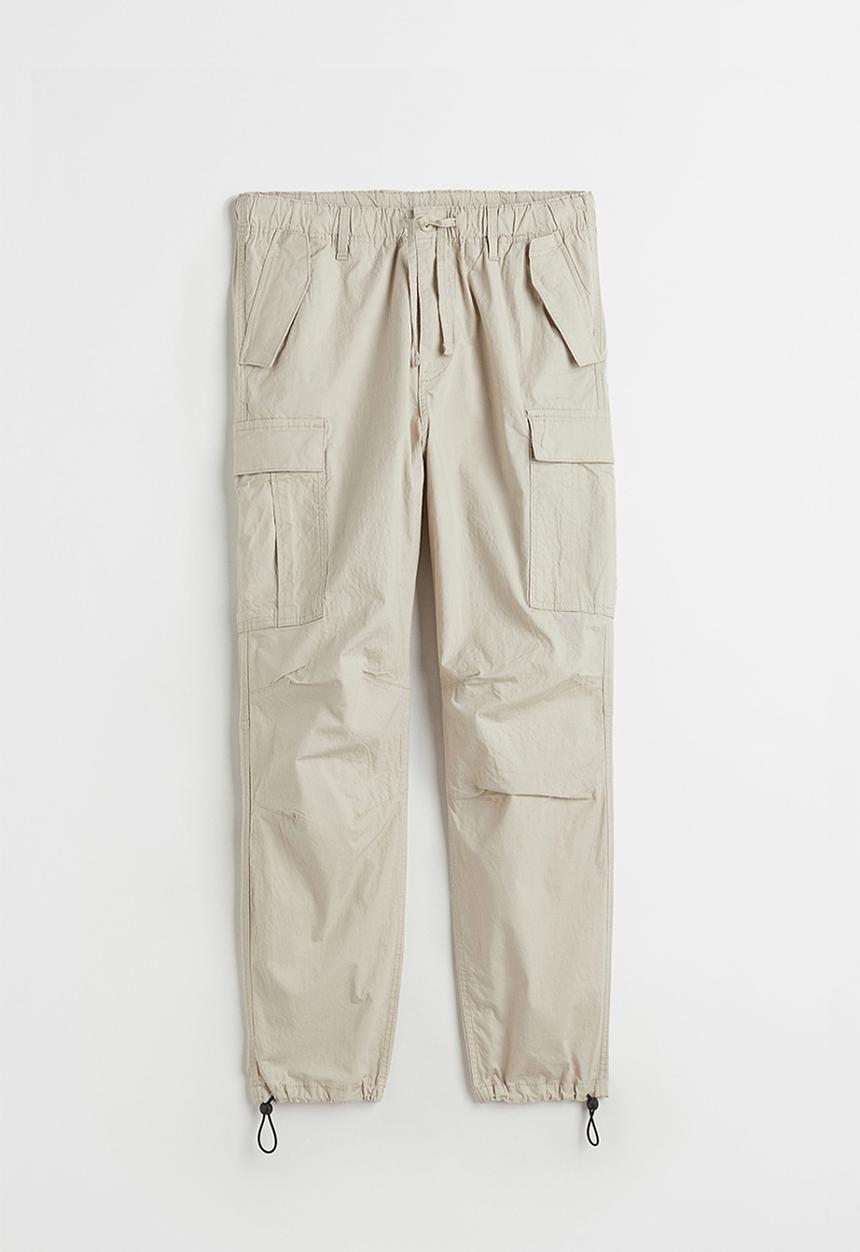 H&M - Regular fit ripstop cargo trousers - light beige